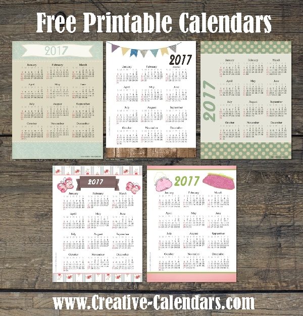 2017 printable calendars