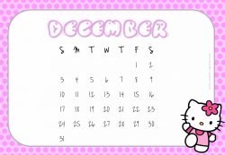 Hello Kitty Monthly Calendar