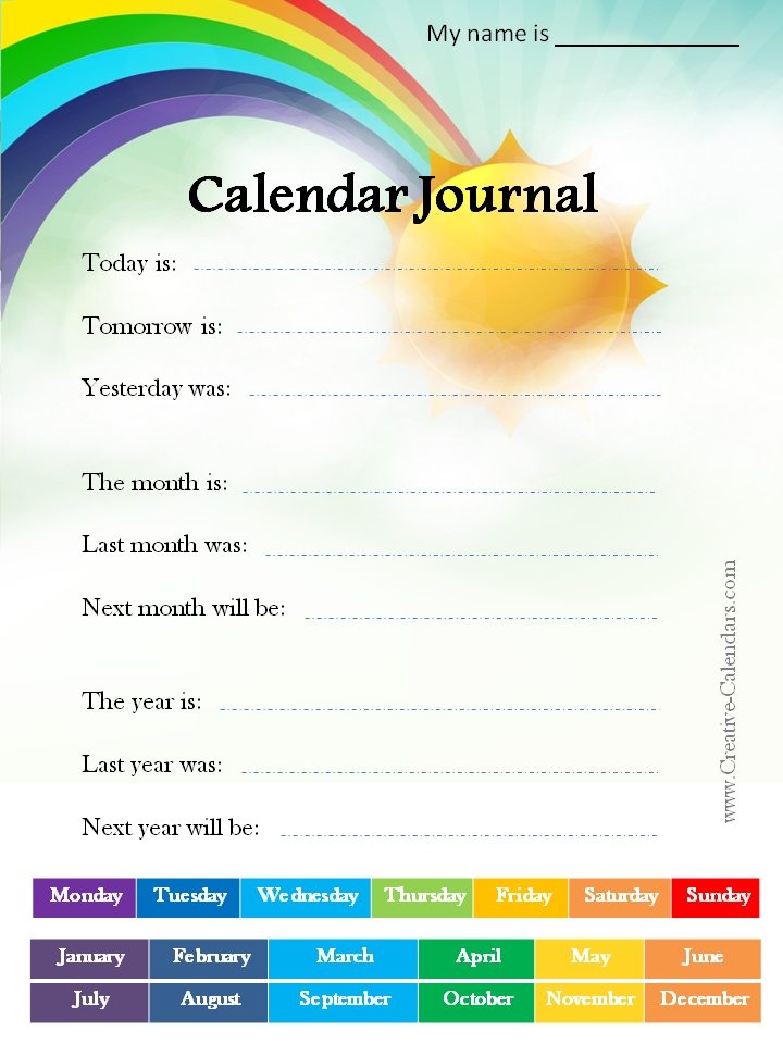 Calendar Worksheets