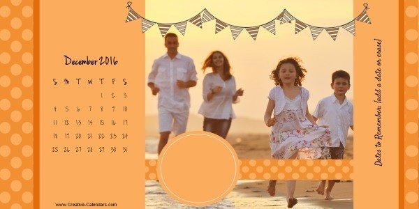 Free printable photo calendar that can be made with our online photo calendar maker